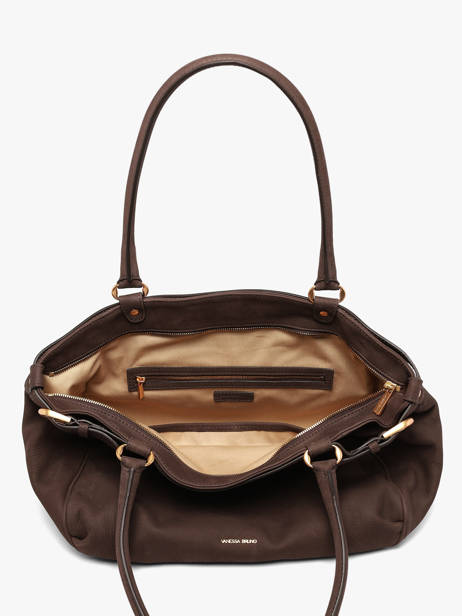 Grand Sac Lune En Cuir Nubuck Vanessa bruno Marron lune 3V40921 vue secondaire 4