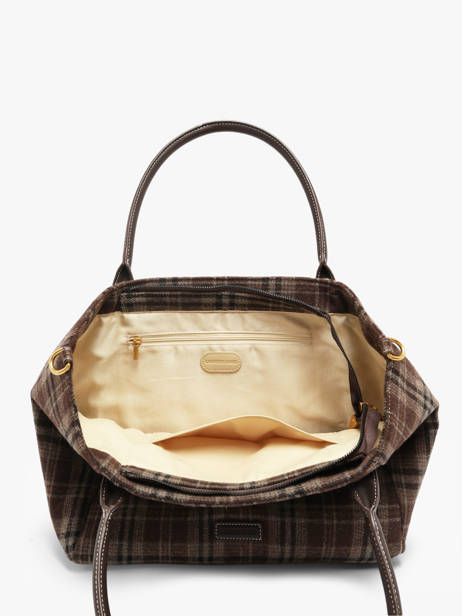 Sac Porté épaule Taylor Imprimé Tartan Laurent david Marron ld bags 135 vue secondaire 3