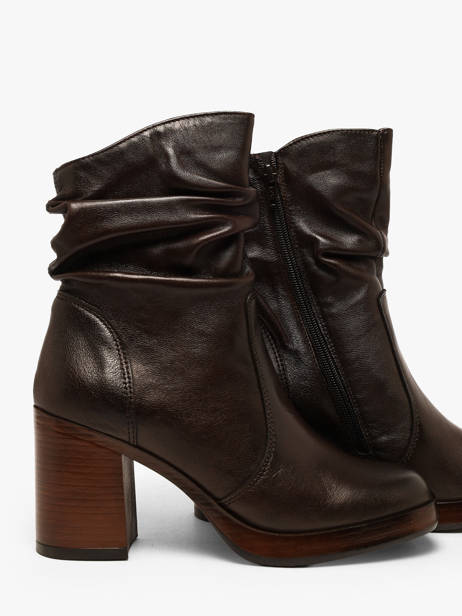 Bottines à Talon En Cuir Mjus Marron women P96227 vue secondaire 2