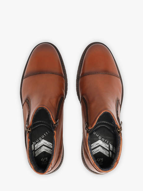 Bottines En Cuir Bugatti Marron men 3318373Q vue secondaire 3