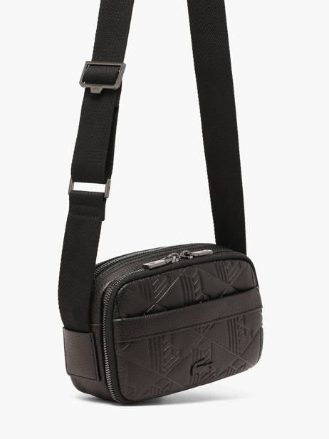 Sac Bandoulière Lacoste Noir megagrain NH5401GB vue secondaire 1