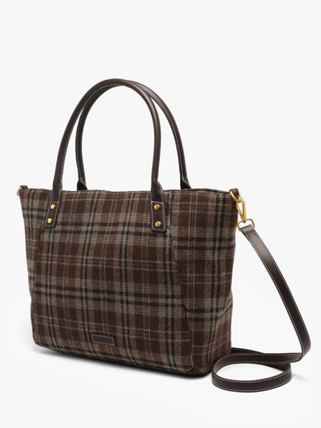 Sac Porté épaule Taylor Imprimé Tartan Laurent david Marron ld bags 135 vue secondaire 2