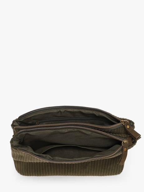 Sac Bandoulière Velours Le voyage en panier Vert velours AHP309 vue secondaire 3