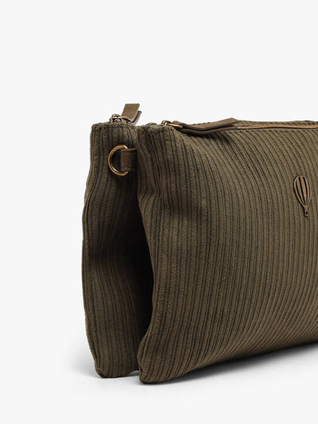 Sac Bandoulière Velours Le voyage en panier Vert velours AHP309 vue secondaire 4