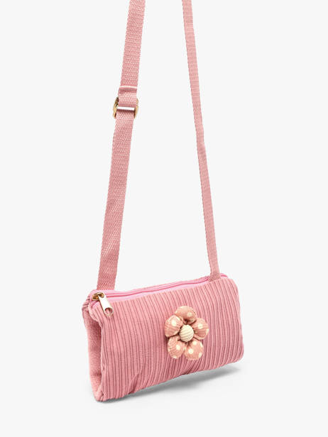 Sac Bandoulière Enfant Fleur Velours Côtelé Le voyage en panier Rose kids AHP350 vue secondaire 1