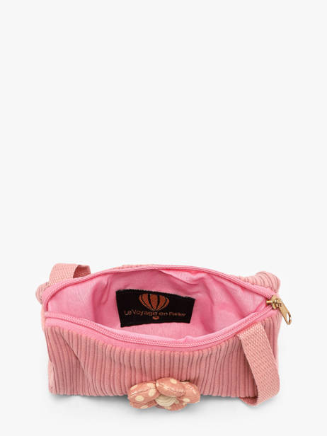 Sac Bandoulière Enfant Fleur Velours Côtelé Le voyage en panier Rose kids AHP350 vue secondaire 2