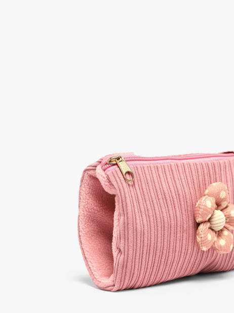 Sac Bandoulière Enfant Fleur Velours Côtelé Le voyage en panier Rose kids AHP350 vue secondaire 3