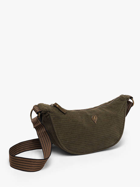 Sac Bandoulière Velours Le voyage en panier Vert velours AHP307 vue secondaire 2