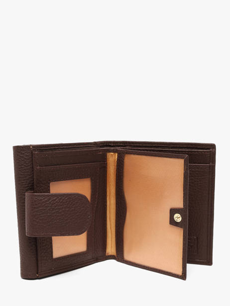 Porte-monnaie Caviar Cuir Crinkles Marron caviar 14068 vue secondaire 2