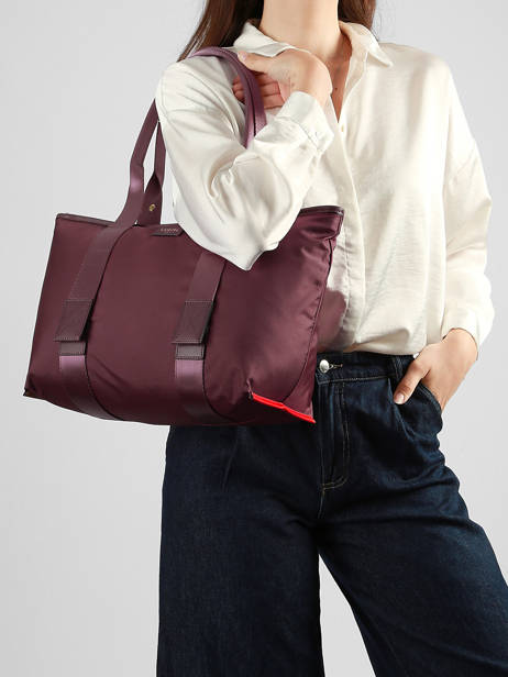 Sac Cabas Zippé M Mistral Rollable Nylon Et Cuir Lancel Violet mistral A13995 vue secondaire 1
