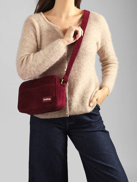Sac Bandoulière Nino Velours Hindbag Rouge velours V vue secondaire 1