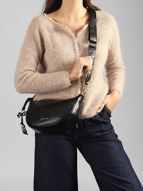 Sac Bandoulière Lauren Effect Croco Laurent david Noir ld bags 709 vue secondaire 1